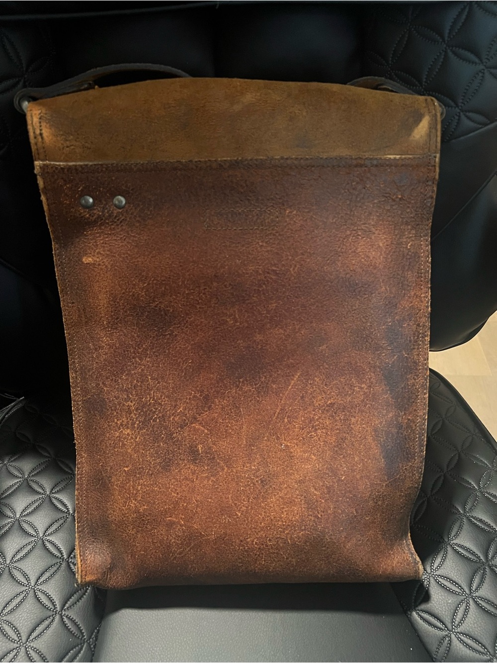 Men’s Diesel Two-Tone Brown Leather Messenger Bag - Picture 11 of 13